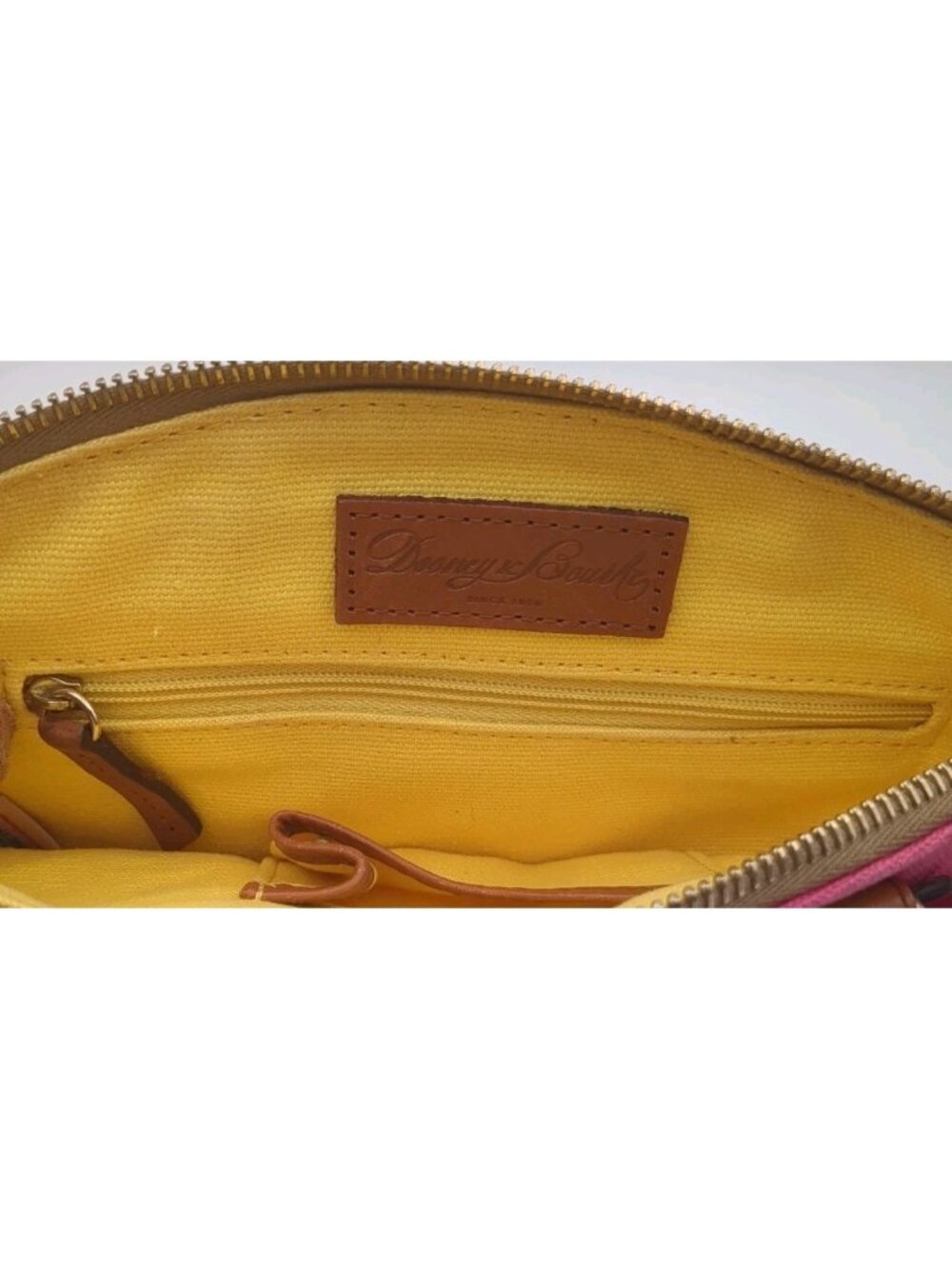 Dooney & Bourke Pink Canvas Vacchetta Leather Mini Juliette Satchel Crossbody - Picture 9 of 13